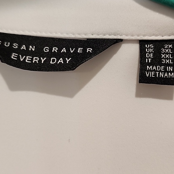 Susan Graver White Liquid Knit Jacket With Waterfall Front 2x - Picture 3 of 4